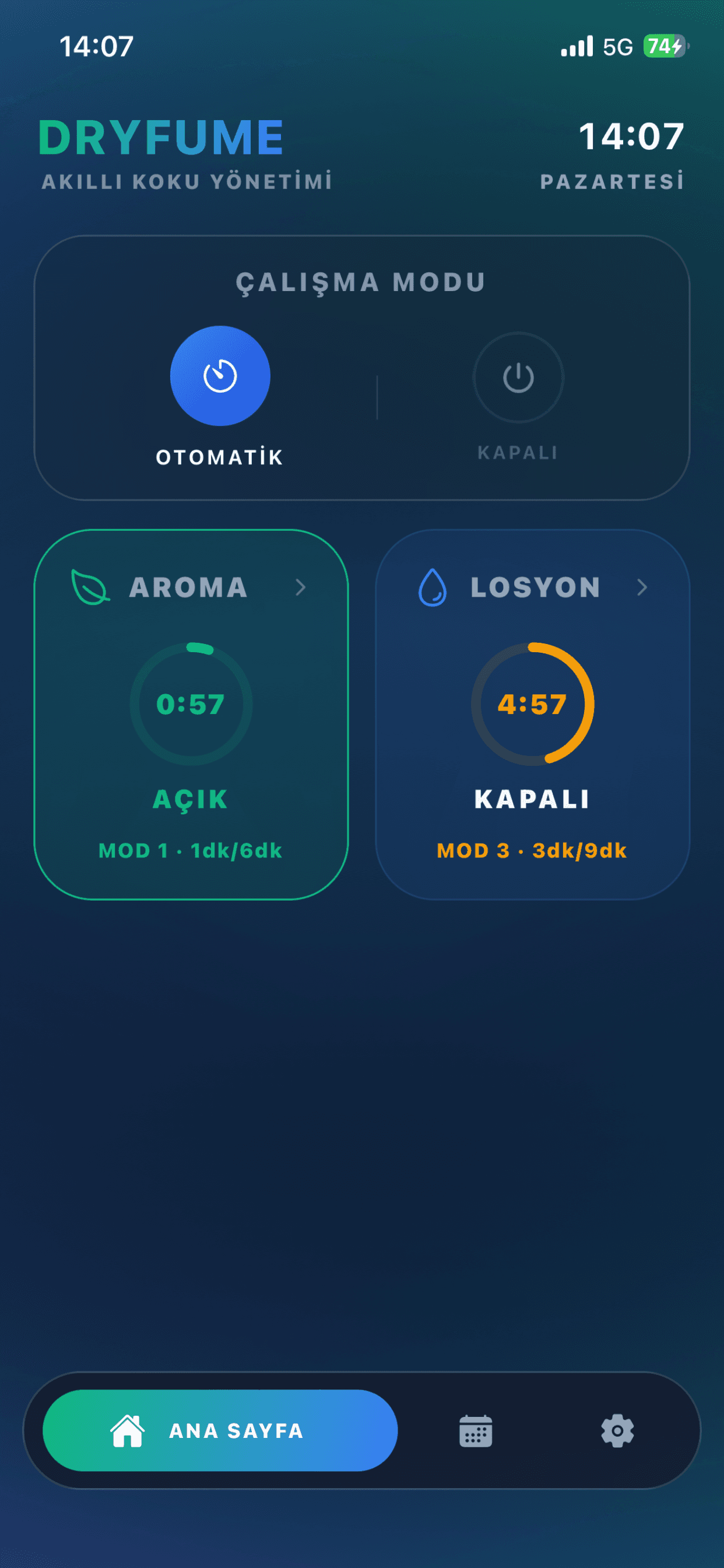 DryFume App Screen